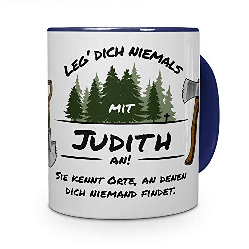 printplanet Tasse - Leg Dich Nicht mit Judith an - Namenstasse, Kaffeebecher, Mug, Becher, Kaffeetasse - Farbe Blau printplanet Tasse - Leg Dich Nicht mit Judith an - Namenstasse, Kaffeebecher, Mug, Becher, Kaffeetasse - Farbe Blau von printplanet