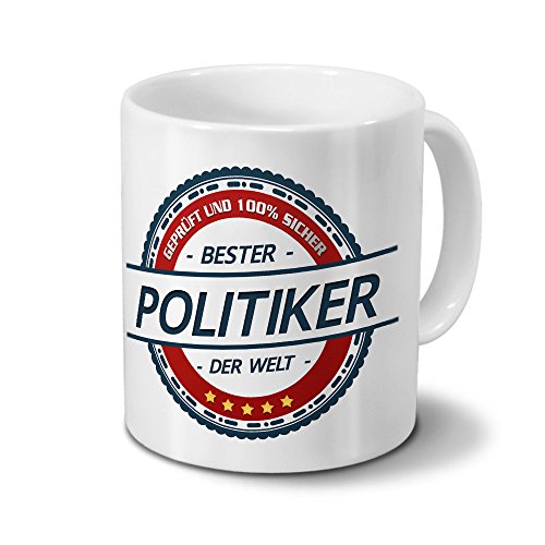 printplanet Tasse mit Beruf Politiker - Motiv Berufe - Kaffeebecher, Mug, Becher, Kaffeetasse - Farbe Weiß von printplanet