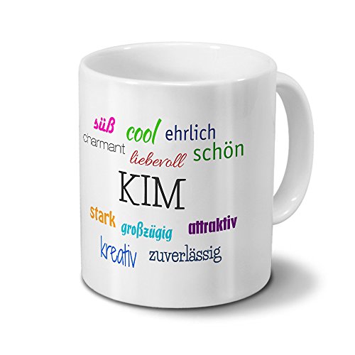 printplanet Tasse mit Namen Kim - Positive Eigenschaften von Kim - Namenstasse, Kaffeebecher, Mug, Becher, Kaffeetasse - Farbe Weiß printplanet Tasse mit Namen Kim - Positive Eigenschaften von Kim - Namenstasse, Kaffeebecher, Mug, Becher, Kaffeetasse - Farbe Weiß von printplanet