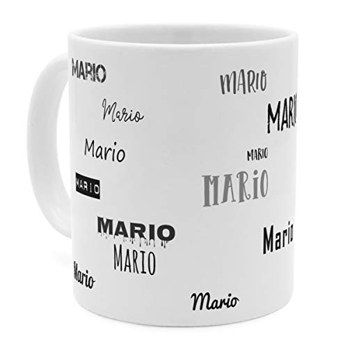 printplanet Tasse mit Namen Mario - Motiv Schriftarten Sammlung - Namenstasse, Kaffeebecher, Mug, Becher, Kaffeetasse - Farbe Weiß printplanet Tasse mit Namen Mario - Motiv Schriftarten Sammlung - Namenstasse, Kaffeebecher, Mug, Becher, Kaffeetasse - Farbe Weiß von printplanet