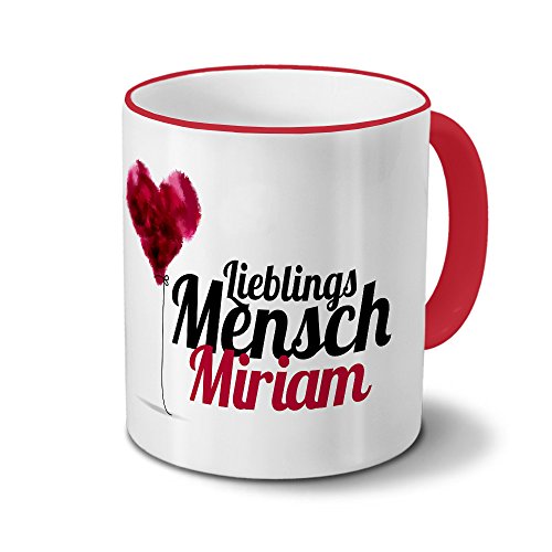 printplanet Tasse mit Namen Miriam - Motiv Lieblingsmensch - Namenstasse, Kaffeebecher, Mug, Becher, Kaffeetasse - Farbe Rot von printplanet