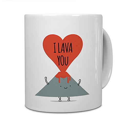 printplanet Tasse mit Spruch: I Lava You - Kaffeebecher, Mug, Becher, Kaffeetasse - Farbe Weiß von printplanet