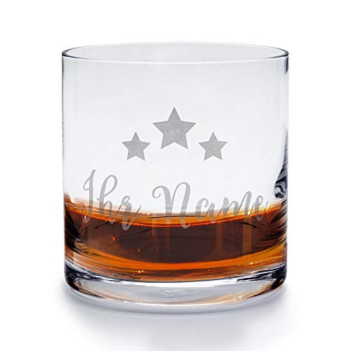 printplanet - Whiskyglas mit Gravur (mit Name oder Text personalisiert) - Design Stars von printplanet
