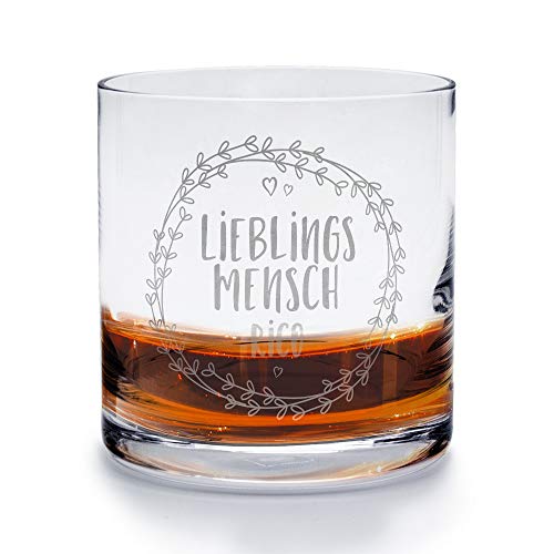 printplanet - Whiskyglas mit Namen Rico graviert. - Leonardo® Whiskeyglas mit Gravur - Design Lieblingsmensch von printplanet