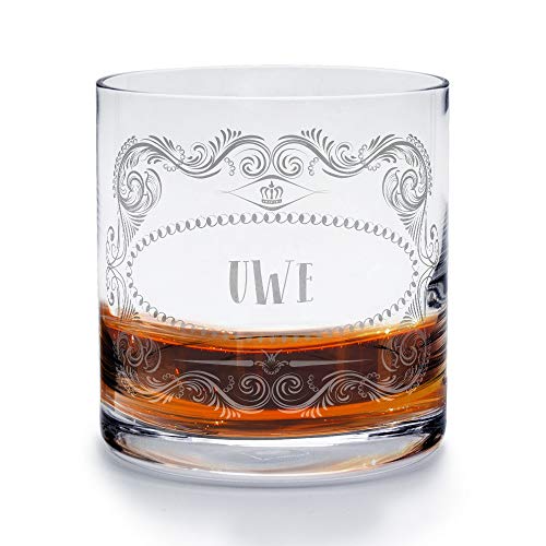 printplanet - Whiskyglas mit Namen Uwe graviert. - Leonardo® Whiskeyglas mit Gravur - Design Ornamente 1 von printplanet