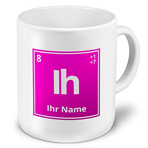 printplanet XXL Riesen-Tasse mit Namen personalisiert - Motiv Elementsymbol Pink - individuell gestalten - Namenstasse, Kaffeebecher, Becher, Mug von printplanet