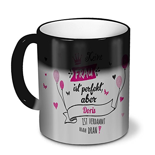 printplanet Zaubertasse mit Namen Doris - Magic Mug mit Design Nicht Perfekt, Aber. - Zauberbecher, magische Kaffeetasse von printplanet