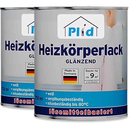 Plid® Heizkörperlack lösemittelhaltig Thermolack Metalllack Heizkörperfarbe Lack Farbe für heizkörperverkleidung schnelltrocknend 2in1 hitzebeständig 80 grad Glänzend Weiß 1,5l Plid® Heizkörperlack lösemittelhaltig Thermolack Metalllack Heizkörperfarbe Lack Farbe für heizkörperverkleidung schnelltrocknend 2in1 hitzebeständig 80 grad Glänzend Weiß 1,5l von Plid
