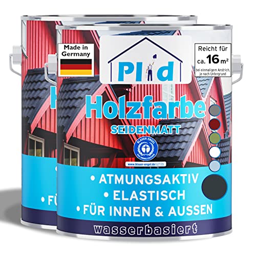Plid® Holzfarbe Holzlack Anthrazitgrau Innen & Außen - Wetterschutzfarbe Anthrazitgrau Holzfarbe Außen - Dauerhafte Holzschutzfarbe - Farbe für Holz - Lackfarbe Wetterfest - Made in Germany 1,5l Plid® Holzfarbe Holzlack Anthrazitgrau Innen & Außen - Wetterschutzfarbe Anthrazitgrau Holzfarbe Außen - Dauerhafte Holzschutzfarbe - Farbe für Holz - Lackfarbe Wetterfest - Made in Germany 1,5l von Plid