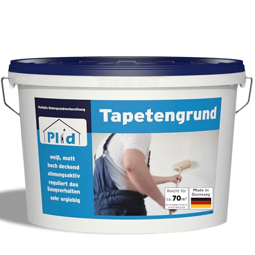 PLID® Tapetengrund Weiß matt [10L] - Ideale Untergrundvorbereitung vor dem Tapezieren - Haftgrund Tiefengrund Grundierung Voranstrich Untergrund für Raufasertapete - Made in Germany von plid