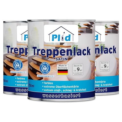 PLID® Treppen - Klarlack - satin - zum Versiegeln von Kork- Parkett & Holzfußböden, Holztreppen sowie Möbeln im Innenbereich stoß - schlagfest strapazierfähig - Made in Germany 2,25l von plid