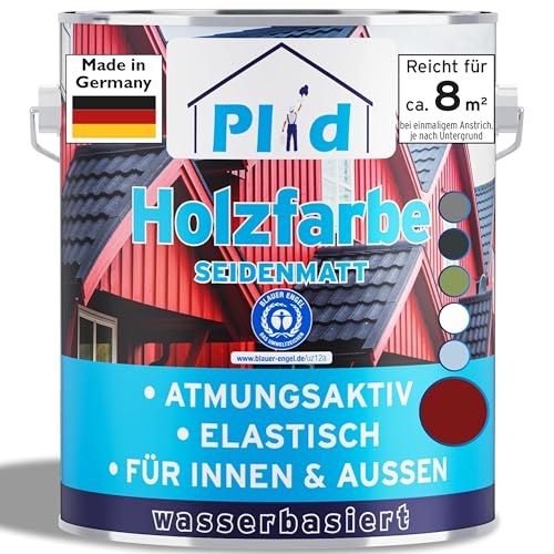 plid® Holzfarbe Holzlack Schwedenrot Innen & Außen - Wetterschutzfarbe Schwedenrot Holzfarbe Außen - Dauerhafte Holzschutzfarbe - Farbe für Holz - Lackfarbe Wetterfest - Made in Germany 0,75l von plid