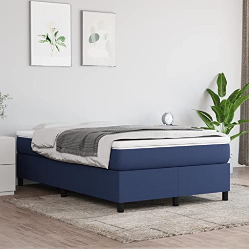 prissent Boxspringbett 120x200 cm Bettrahmen Bett Polsterbett mit Stützbeinen Samt Betten Bett Bettgestell Bed Frames Hohes Bett Beds for Bedrooms Einzelbett Doppelbett Schlafzimmerbett Blau von prissent