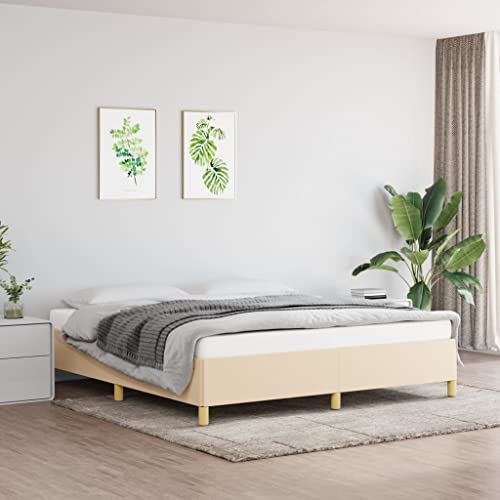 prissent Boxspringbett 180x200 cm Bettrahmen Bett Boxspring Mit Lattenrost Betten Bettgestell Bed Frames Hohes Bett Boxspring Bed GäStebett Schlafbett Single Bed Creme von prissent