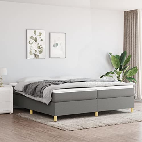 prissent Boxspringbett 200x200 cm Bettrahmen Bett Boxspring Mit Lattenrost Betten Bettgestell Bed Frames Hohes Bett Boxspring Bed GäStebett Schlafbett Single Bed Dunkelgrau von prissent