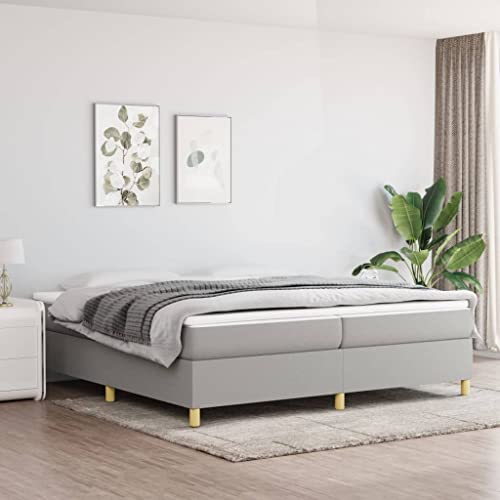 prissent Boxspringbett 200x200 cm Bettrahmen Bett Boxspring Mit Lattenrost Betten Bettgestell Bed Frames Hohes Bett Boxspring Bed GäStebett Schlafbett Single Bed Hellgrau von prissent