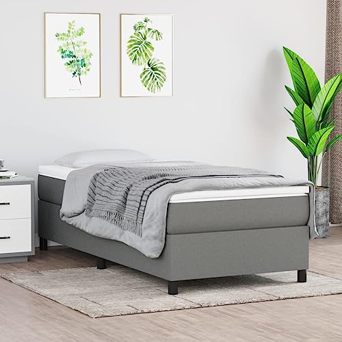prissent Boxspringbett 90x190 cm Bettrahmen Bett Polsterbett mit Stützbeinen Samt Betten Bett Bettgestell Bed Frames Hohes Bett Beds for Bedrooms Einzelbett Doppelbett Schlafzimmerbett Dunkelgrau von prissent
