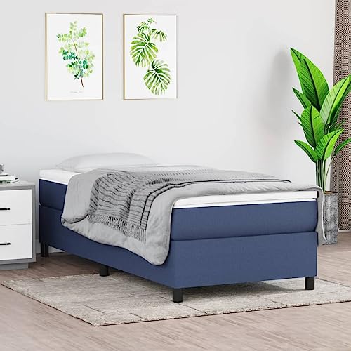 prissent Boxspringbett 90x200 cm Bettrahmen Bett Polsterbett mit Stützbeinen Samt Betten Bett Bettgestell Bed Frames Hohes Bett Beds for Bedrooms Einzelbett Doppelbett Schlafzimmerbett Blau von prissent