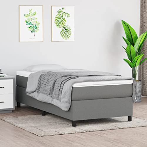 prissent Boxspringbett 90x200 cm Bettrahmen Bett Polsterbett mit Stützbeinen Samt Betten Bett Bettgestell Bed Frames Hohes Bett Beds for Bedrooms Einzelbett Doppelbett Schlafzimmerbett Dunkelgrau von prissent