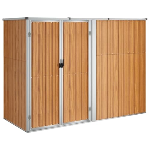 prissent Fahrradunterstand 225x89x161 cm Gartenhaus Metall Geräteschuppen Gerätehäuser Zur Aufbewahrung von Rasenmähern, Fahrradunterstand Storage Shed, Fahrrädern usw Braun prissent Fahrradunterstand 225x89x161 cm Gartenhaus Metall Geräteschuppen Gerätehäuser Zur Aufbewahrung von Rasenmähern, Fahrradunterstand Storage Shed, Fahrrädern usw Braun von prissent