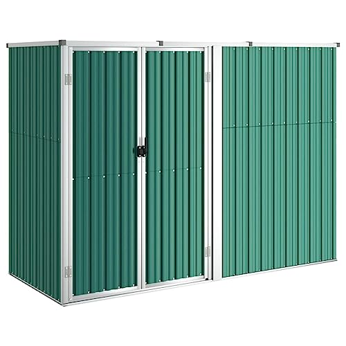 prissent Fahrradunterstand 225x89x161 cm Gartenhaus Metall Geräteschuppen Gerätehäuser Zur Aufbewahrung von Rasenmähern, Fahrradunterstand Storage Shed, Fahrrädern usw Grün von prissent
