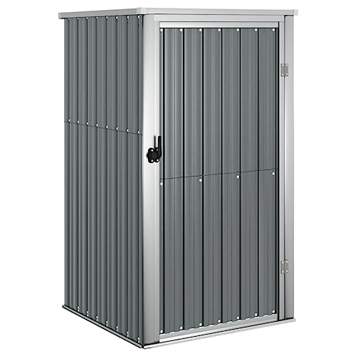 prissent Fahrradunterstand 88x89x161 cm Gartenhaus Metall Geräteschuppen Gerätehäuser Zur Aufbewahrung von Rasenmähern, Fahrradunterstand Storage Shed, Fahrrädern usw Grau von prissent