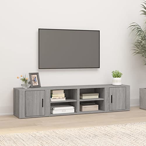 prissent Fernsehschrank 2 STK. Lagerschrank Multifunktionale Möbel für Wohnzimmer Schlafzimmer oder Büro Stilvollen Design Grau Sonoma 80x31,5x36 cm prissent Fernsehschrank 2 STK. Lagerschrank Multifunktionale Möbel für Wohnzimmer Schlafzimmer oder Büro Stilvollen Design Grau Sonoma 80x31,5x36 cm von prissent