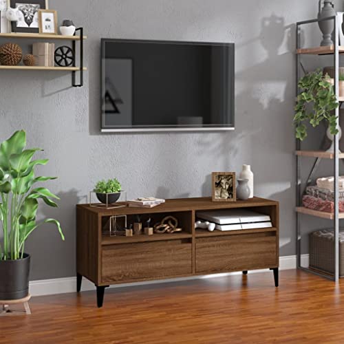 prissent Fernsehschrank Lagerschrank Multifunktionale Möbel für Wohnzimmer Schlafzimmer oder Büro Stilvollen Design Braun Eichen-Optik 100x34,5x44,5 cm von prissent