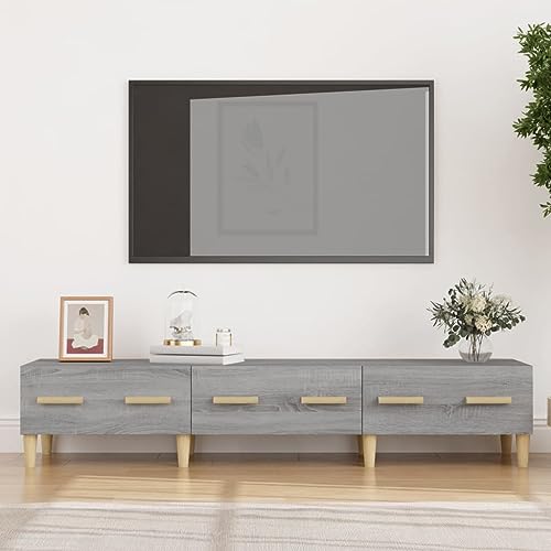 prissent Fernsehschrank Lagerschrank Multifunktionale Möbel für Wohnzimmer Schlafzimmer oder Büro Stilvollen Design Grau Sonoma 150x34,5x30 cm prissent Fernsehschrank Lagerschrank Multifunktionale Möbel für Wohnzimmer Schlafzimmer oder Büro Stilvollen Design Grau Sonoma 150x34,5x30 cm von prissent