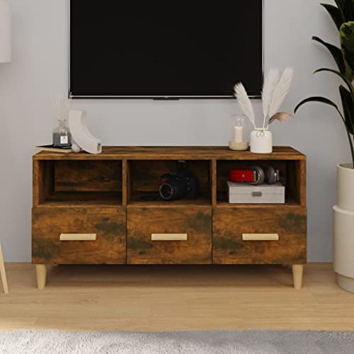 prissent Fernsehschrank Lagerschrank Multifunktionale Möbel für Wohnzimmer Schlafzimmer oder Büro Stilvollen Design Räuchereiche 102x36x50 cm prissent Fernsehschrank Lagerschrank Multifunktionale Möbel für Wohnzimmer Schlafzimmer oder Büro Stilvollen Design Räuchereiche 102x36x50 cm von prissent
