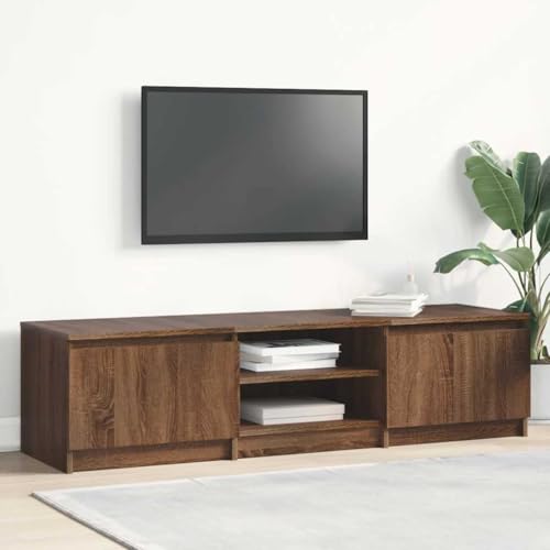 prissent Fernsehschrank Multifunktionale Möbel Lagerschrank für Wohnzimmer Schlafzimmer oder Büro Stilvollen Design Braun Eichen-Optik 140x40x35,5 cm von prissent