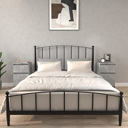 prissent Nachttische 2 STK. Betongrau 40x35x70 cm Nachttisch 2er Set Nachtschrank Telefontisch Beistelltisch Nachtkästchen Nachtkommode für Schlafzimmer Oder Wohnzimmer Modernen Stil von prissent