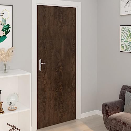 prissent Selbstklebende Türfolien 2 Stück Eiche dunkelbraun 210x90cm PVC Möbelfolie Selbstklebend Klebefolie Für Möbel Dekorative Aufkleber Für Möbel Zum Schutz von Türen Wänden von prissent