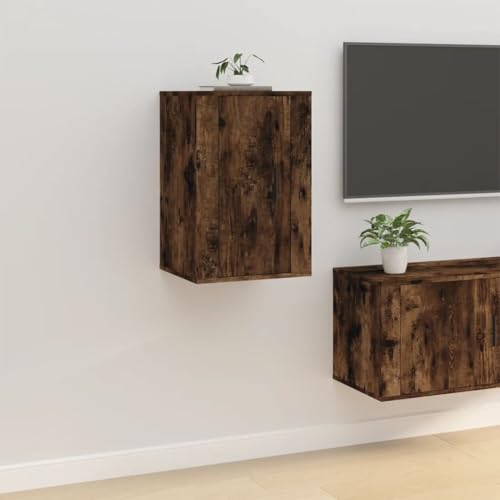 prissent TV-Wandschrank Lagerschrank Multifunktionale Möbel für Wohnzimmer Schlafzimmer oder Büro Stilvollen Design Räuchereiche 40x34,5x60 cm von prissent