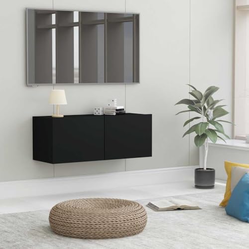 prissent TV-Wandschrank Lagerschrank Multifunktionale Möbel für Wohnzimmer Schlafzimmer oder Büro Stilvollen Design Schwarz 80x30x30 cm von prissent