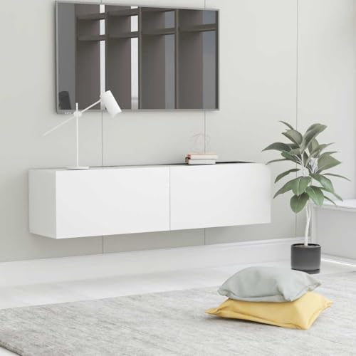 prissent TV-Wandschrank Lagerschrank Multifunktionale Möbel für Wohnzimmer Schlafzimmer oder Büro Stilvollen Design Weiß 120x30x30 cm von prissent