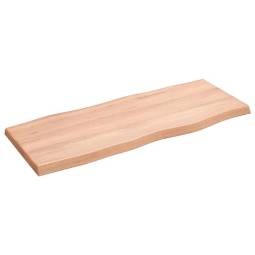 prissent Tischplatte 100x40x4 cm Massivholz Eiche Behandelt Baumkante Holztischplatte Ersatztischplatte Vielseitige Tischplatte für Esstische Couchtisch Beistelltische Bürotisch Einfache Reinigung von prissent