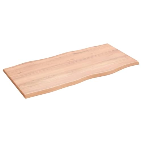 prissent Tischplatte 100x50x2 cm Massivholz Eiche Behandelt Baumkante Holztischplatte Ersatztischplatte Vielseitige Tischplatte für Esstische Couchtisch Beistelltische Bürotisch Einfache Reinigung von prissent
