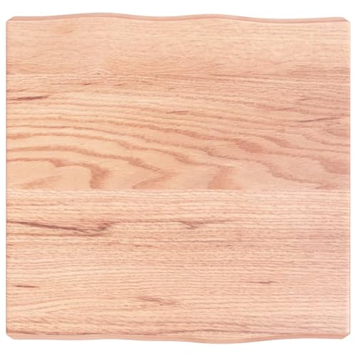 prissent Tischplatte 40x40x6 cm Massivholz Eiche Behandelt Baumkante Holztischplatte Ersatztischplatte Vielseitige Tischplatte für Esstische Couchtisch Beistelltische Bürotisch Einfache Reinigung von prissent