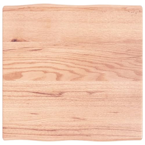 prissent Tischplatte 60x60x4 cm Massivholz Eiche Behandelt Baumkante Holztischplatte Ersatztischplatte Vielseitige Tischplatte für Esstische Couchtisch Beistelltische Bürotisch Einfache Reinigung von prissent