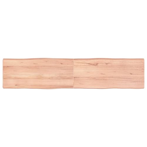 prissent Tischplatte Hellbraun 180x40x6cm Eichenholz Behandelt Baumkante Holztischplatte Ersatztischplatte Vielseitige Tischplatte für Esstische Couchtisch Beistelltische Bürotisch von prissent