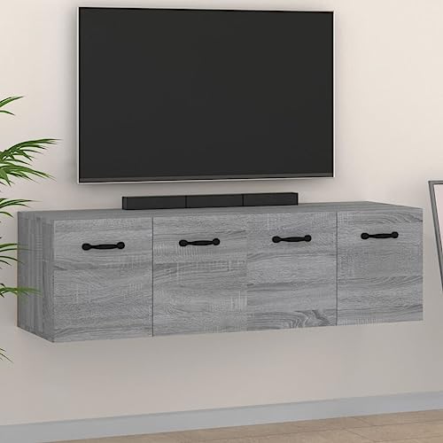 prissent Wandschrank 2 STK. Grau Sonoma 80x35x36,5 cm Holzwerkstoff Badezimmerschrank Hängeschrank Platzsparend Hängeschrank Wohnzimmer Schlichte Design Medizinschrank Küchenschrank von prissent