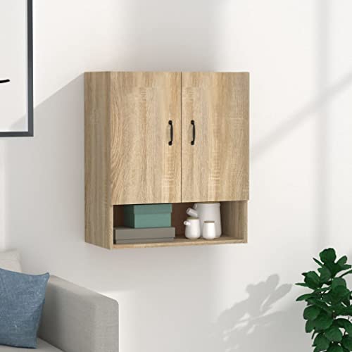 prissent Wandschrank Sonoma-Eiche 60x31x70 cm Holzwerkstoff Hängeschrank Wandmontage Platzsparend Elegantes Design Badmöbel Badezimmer Küche Feuchtigkeitsbeständigkeit Auszeichnet von prissent