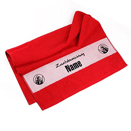 Herz & Heim® Handtuch 50 x 100 cm für Feuerwehr Leute mit Namensaufdruck von Herz & Heim