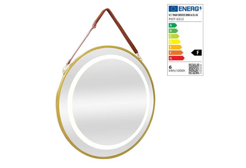 pro.tec Badspiegel, »Picerno« LED Beleuchtung 3 Lichtfarben mit Aufhängung Gold Ø80cm von pro.tec