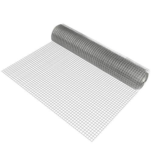 pro.tec Drahtgitter Rolle 25m lang Schweißgitter Volierendraht Zaun Verzinkt 1m hoch Grau von Pro-Tec