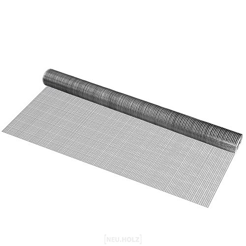 pro.tec Drahtgitter grau 1m x 5 m 4-Eck verzinkt Schweißgitter Volierendraht von pro.tec
