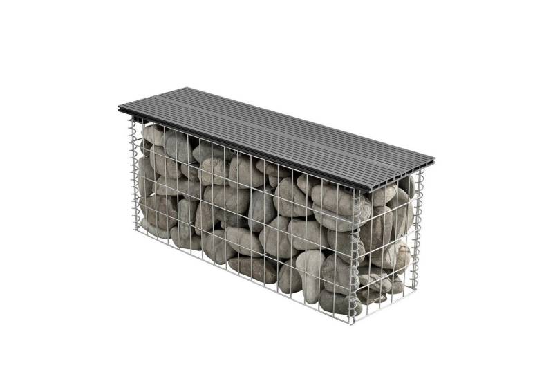 pro.tec Gartenbank, »Friesland« WPC Gabionenbank 100 x 45 x 30 cm Grau von pro.tec