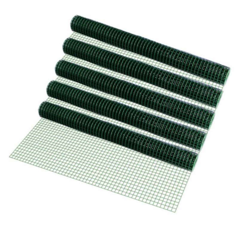 pro.tec Maschendrahtzaun, 4-Eck Maschendrahtzaun Grün 5 Rollen 1x5m von pro.tec