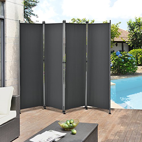 pro.tec Outdoor Trennwand 'Modica' 170 x 215cm - Paravent Sichtschutz Spanische Wand Garten Grau von pro.tec
